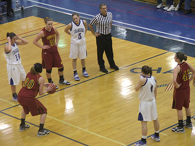 FSU junior Amy Joostberns steps to the free throw line in Saturday's game (Photo by Rob Bentley)