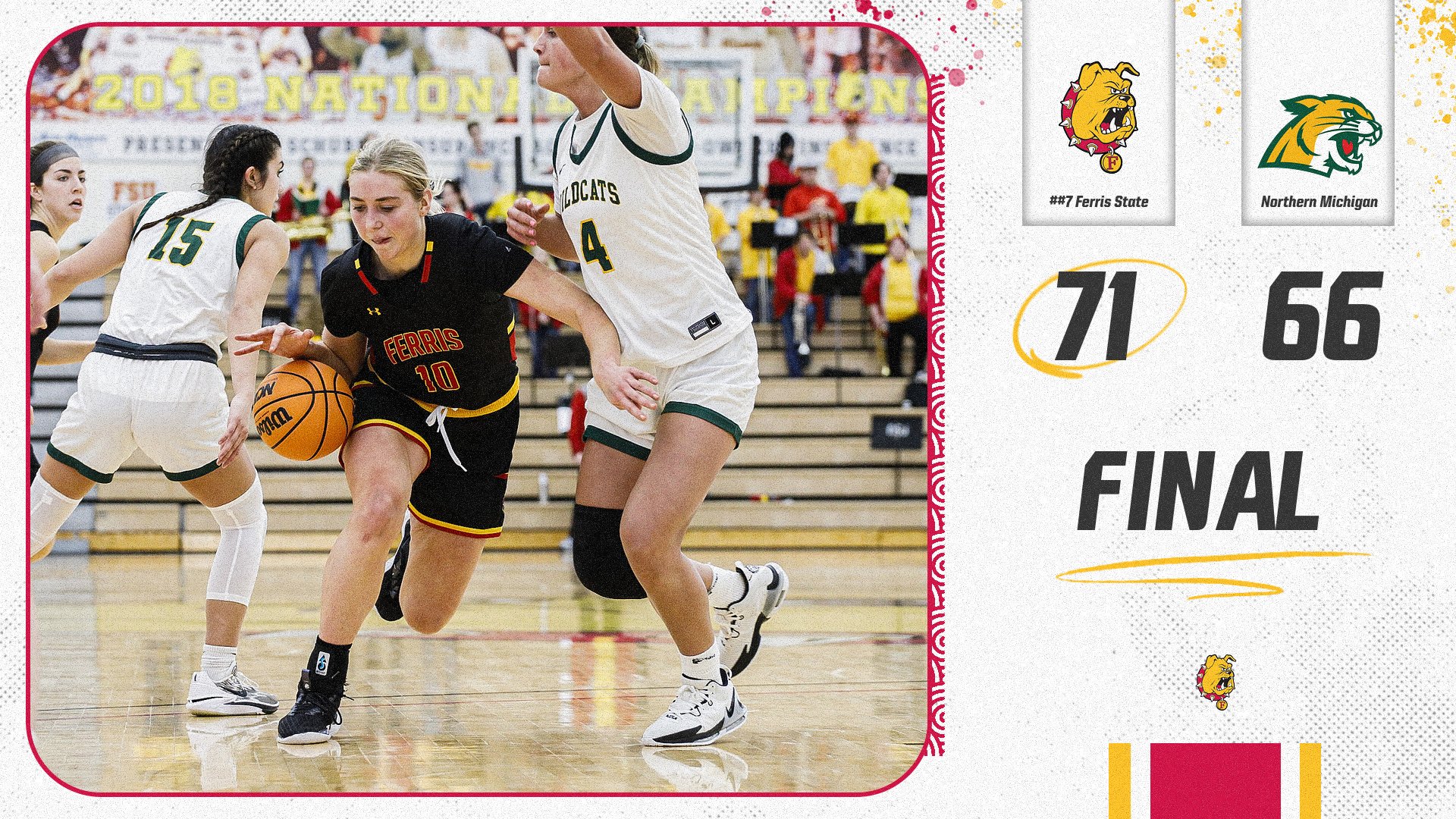 #7 Ferris State Responds In Second Half For Big Home Win Over Northern Michigan