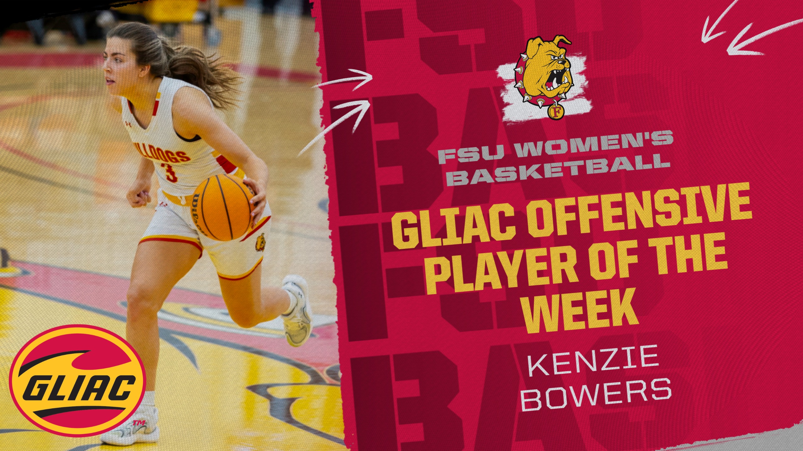 Ferris State's Kenzie Bowers Tabbed As GLIAC Offensive Player of the Week