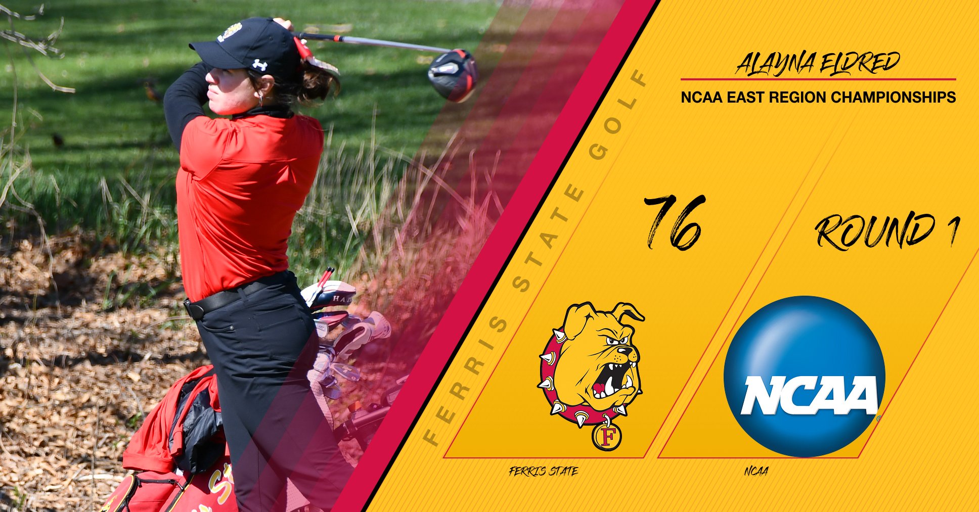 Ferris State's Alayna Eldred Opens NCAA East Regional Action In Tie For 10th Place Monday