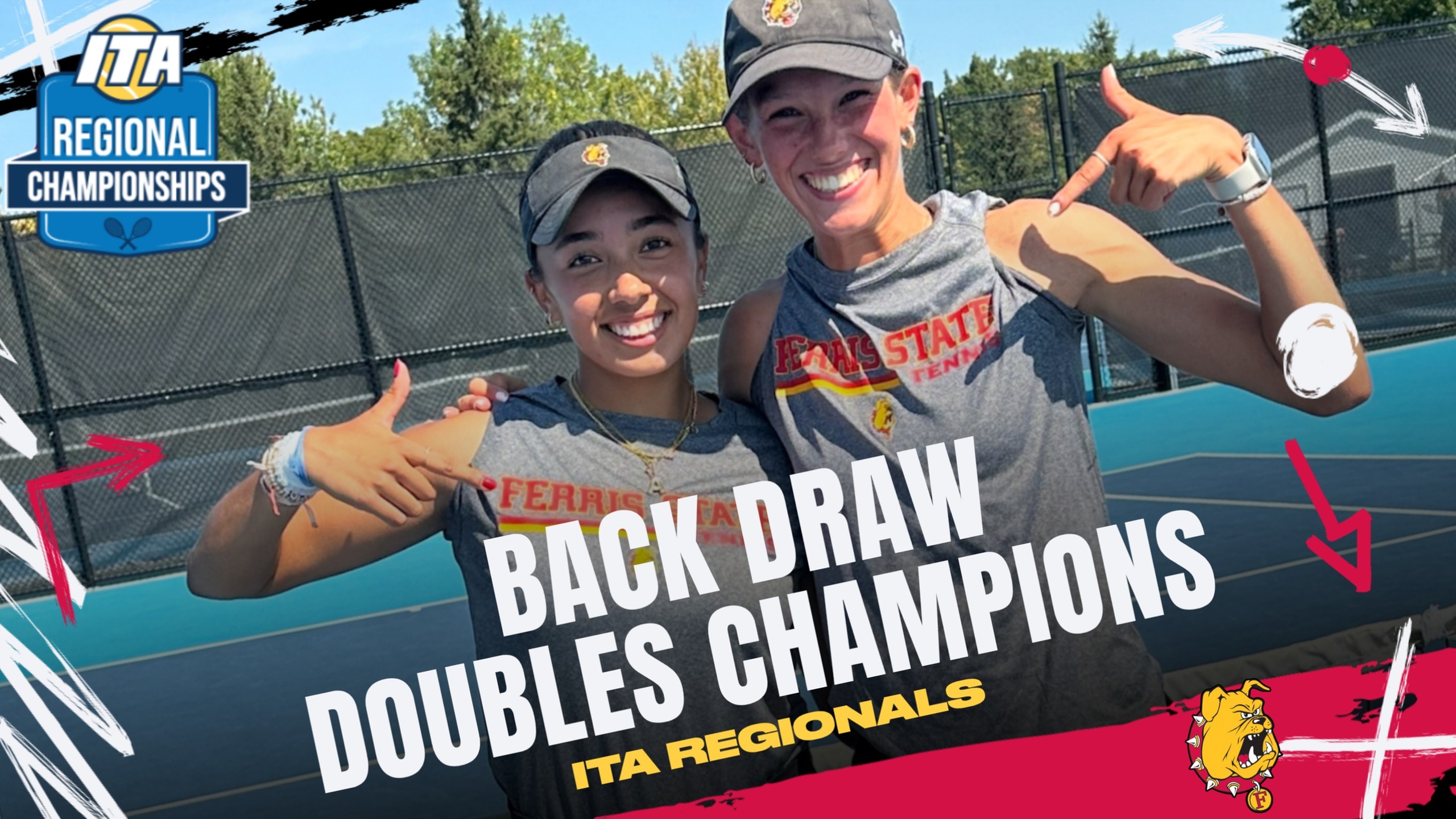 Ferris State Duo Wins Back Draw Doubles Championship On Final Day At ITA Regionals