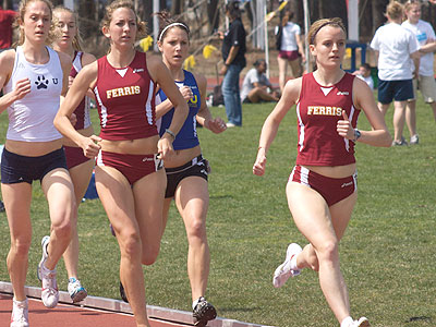 Ferris State's Tina Muir (right) automatically qualified for the national championships