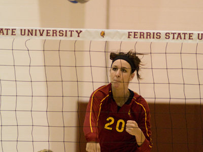 Kristy Gilchrist totaled a team-high 13 kills for Ferris State in the GLIAC Tournament match.