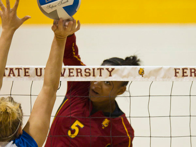 Arielle Goodson registers a match-best 20 kills as Ferris State wins for the sixth time in a row.  (Photo by Ben Amato)