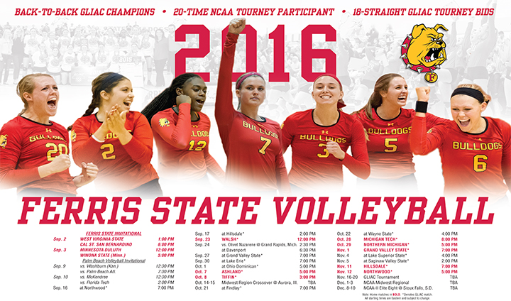 2016 Ferris State Women's Volleyball Yearbook