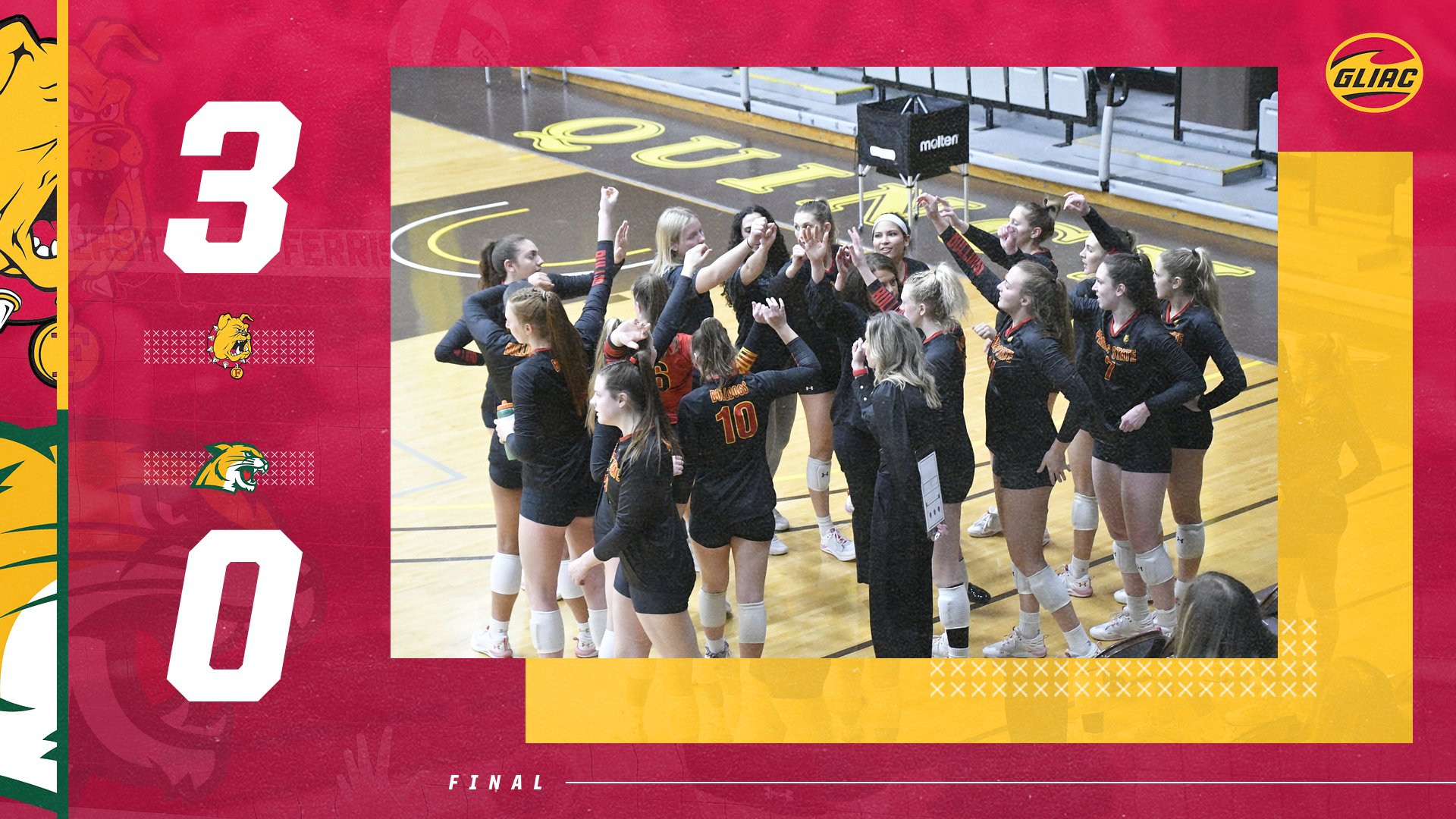 Ferris State Volleyball Starts Upper Peninsula Trip With Sweep At NMU