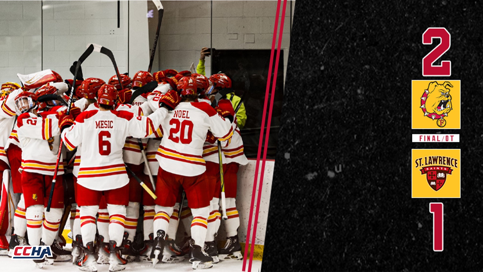 Ferris State Hockey Bounces Back With Thrilling 2-1 Overtime Victory Over St. Lawrence