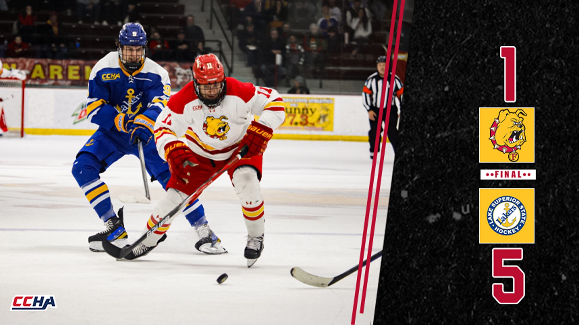 Ferris State Hockey Falls in Home CCHA Contest Against Lake State to Close First Half